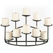 SEI Furniture Preston Metal 10-Candle Holder Candelabra Stand in Matte Black