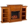 SEI Furniture Fredricksburg Wood Electric Fireplace with Bookcases in Natural