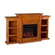SEI Furniture Fredricksburg Wood Electric Fireplace with Bookcases in Natural