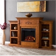 SEI Furniture Fredricksburg Wood Electric Fireplace with Bookcases in Natural