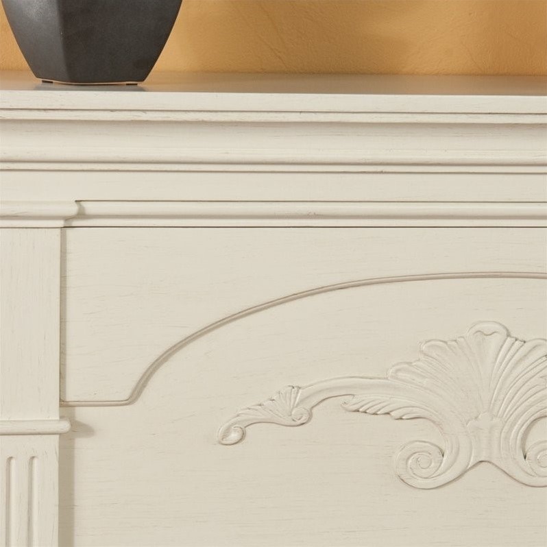 SEI Furniture Salerno Electric Fireplace in Ivory