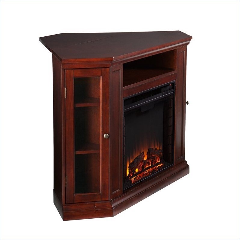 SEI Furniture Ponoma Convertible Electric Fireplace Cherry