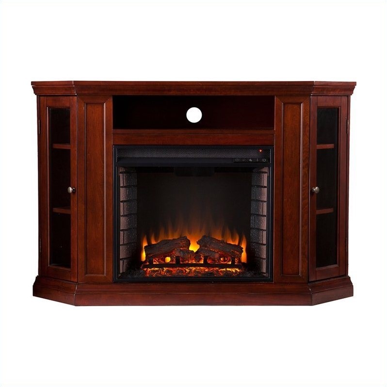 SEI Furniture Ponoma Convertible Electric Fireplace Cherry