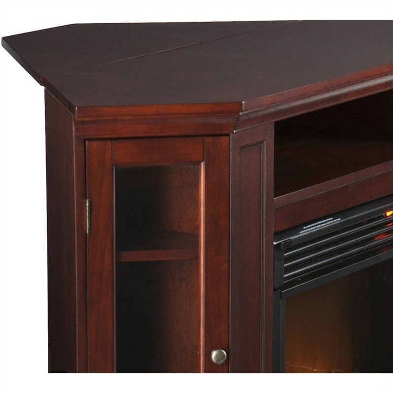 SEI Furniture Ponoma Convertible Electric Fireplace Cherry