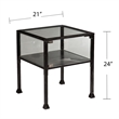 SEI Furniture Terrarium Glass Display End Table in Black