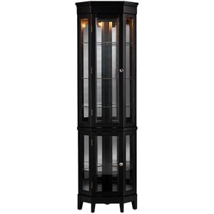 SEI Furniture Essex Corner Curio in Black