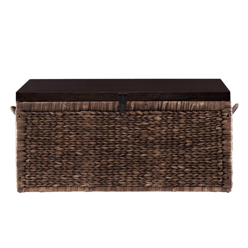 SEI Furniture Water Hyacinth Trunk Coffee Table in Blackwash