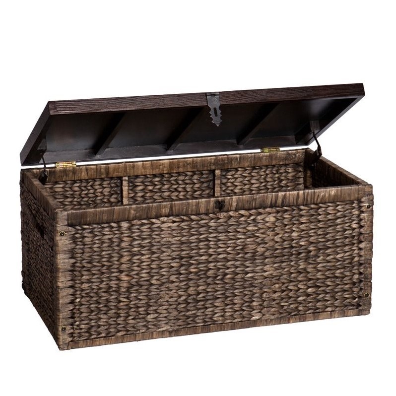 SEI Furniture Water Hyacinth Trunk Coffee Table in Blackwash