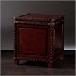 SEI Furniture Amherst Storage Trunk End Table in Dark Cherry