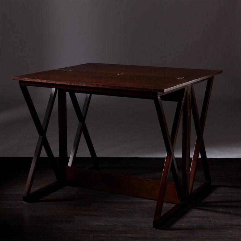 SEI Furniture Derby Flip-Top Counter Dining Table in Espresso