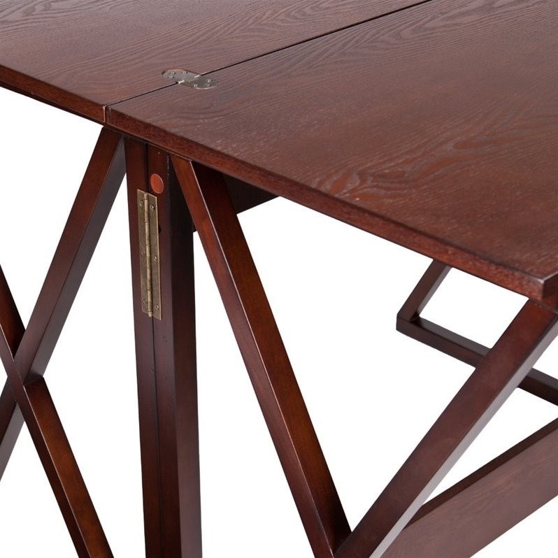 SEI Furniture Derby Flip-Top Counter Dining Table in Espresso