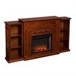 SEI Furniture Chantilly Bookcase Electric Fireplace in Oak