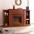 SEI Furniture Chantilly Bookcase Electric Fireplace in Oak