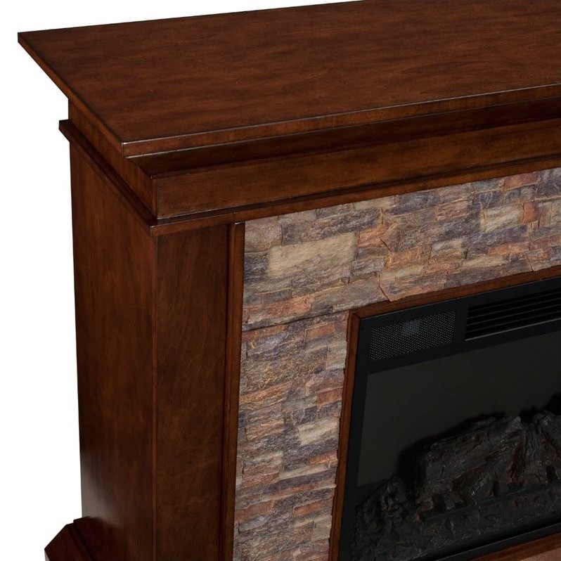 SEI Furniture Canyon Heights Electric Fireplace in Maple