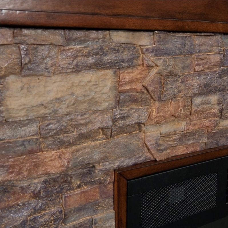 SEI Furniture Canyon Heights Electric Fireplace in Maple