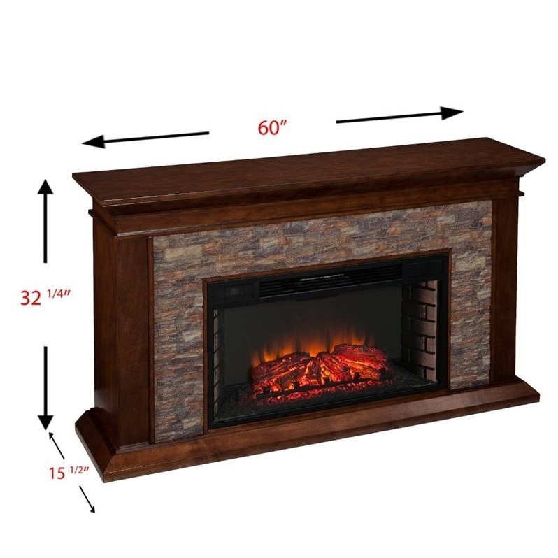 SEI Furniture Canyon Heights Electric Fireplace in Maple