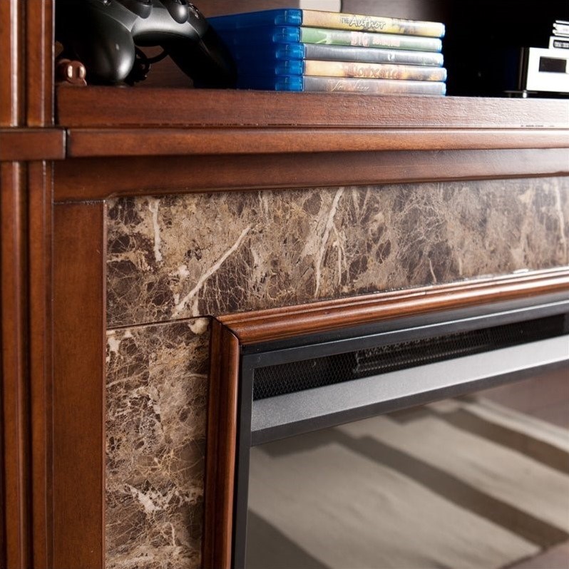 SEI Furniture Highgate Electric Media Fireplace in Maple