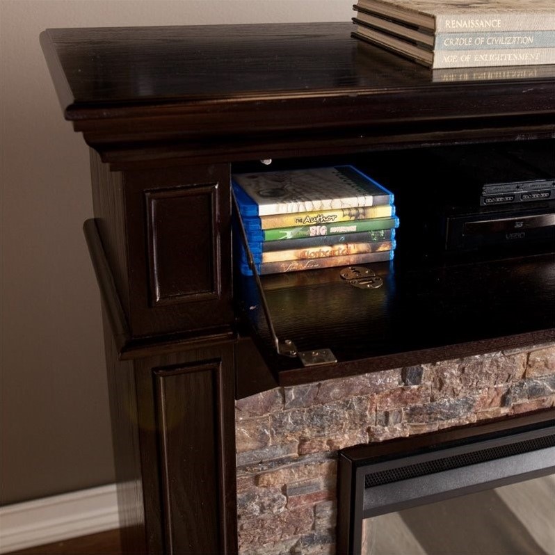 SEI Furniture Grantham Electric Media Fireplace in Ebony