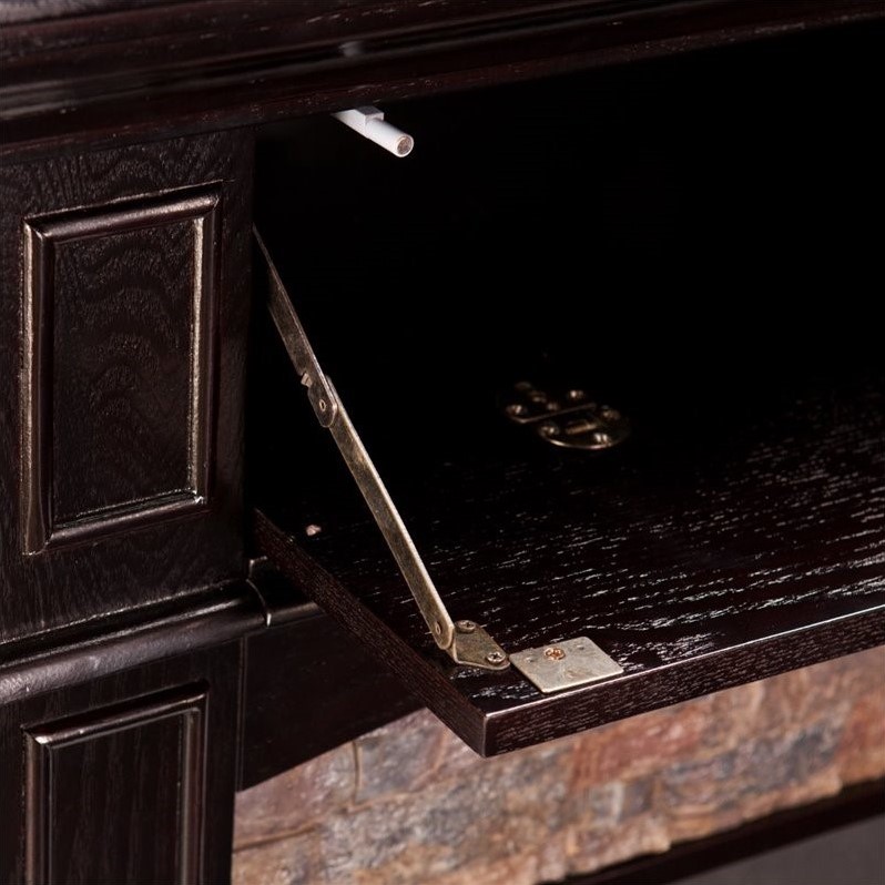 SEI Furniture Grantham Electric Media Fireplace in Ebony