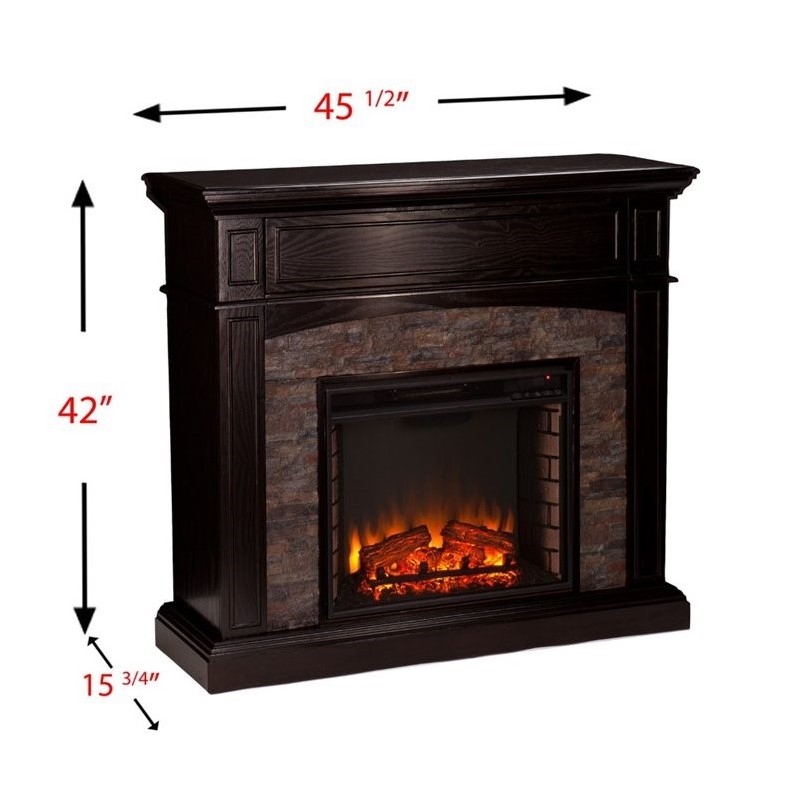 SEI Furniture Grantham Electric Media Fireplace in Ebony