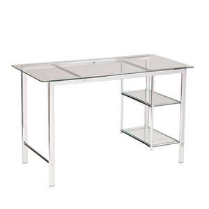 SEI Furniture Oslo Glass Desk in Chrome
