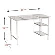 SEI Furniture Oslo Glass Desk in Chrome