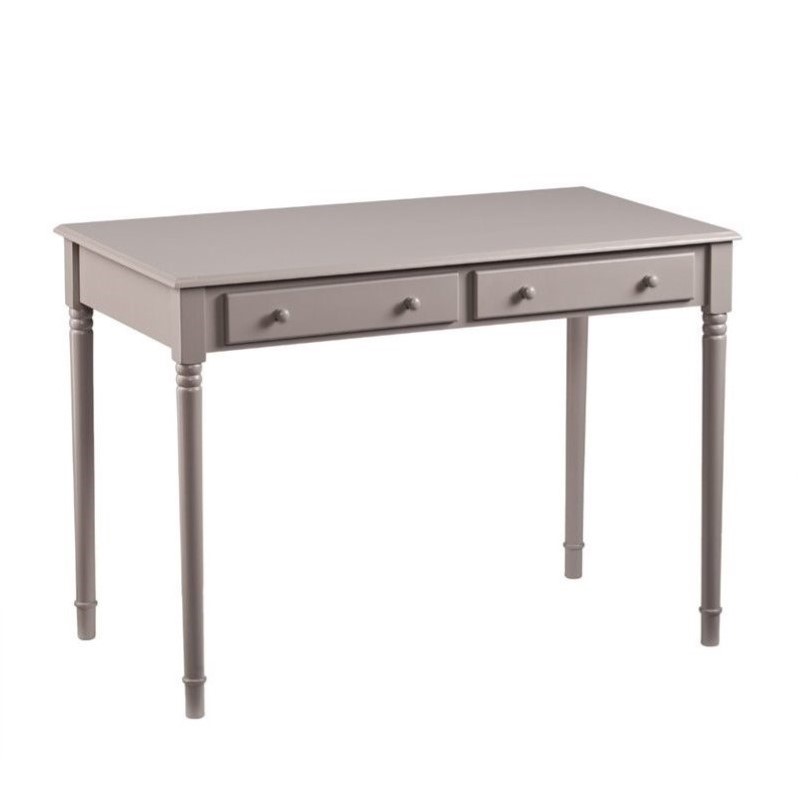 SEI Furniture Janice 2-Drawer Writing Desk in Gray