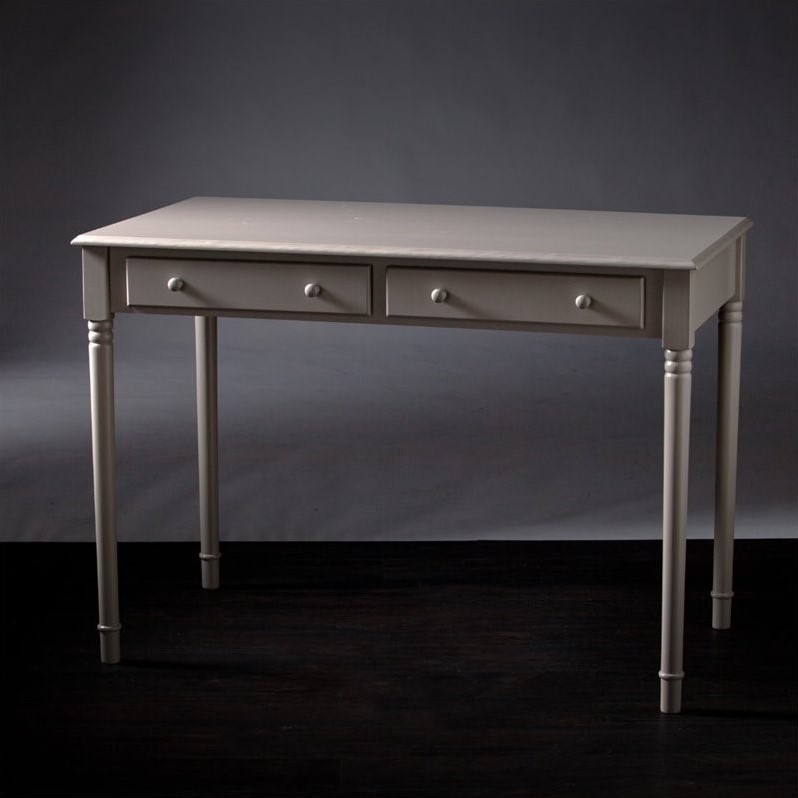 SEI Furniture Janice 2-Drawer Writing Desk in Gray