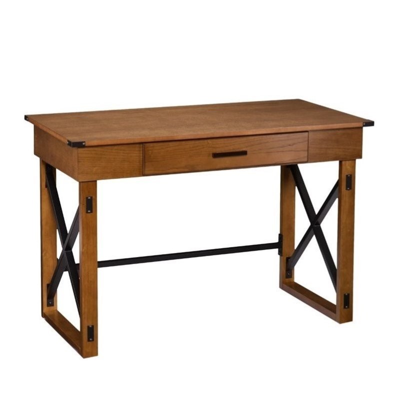 SEI Furniture Canton Height Adjustable Desk in Glazed Pine