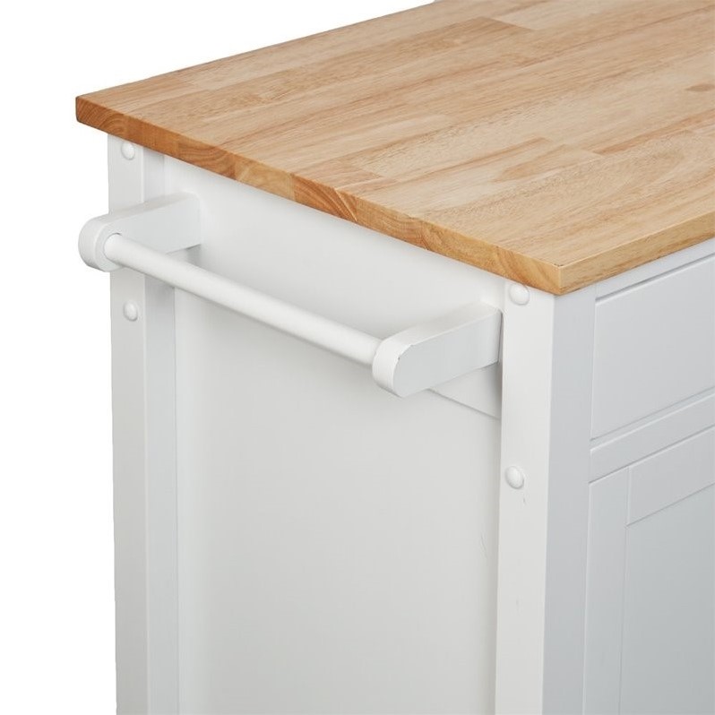 SEI Furniture Martinville Kitchen Cart in White