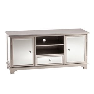 SEI Furniture Mirage 52&quot Mirrored TV Media Stand in Silver