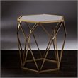 SEI Furniture Joelle Geometric Accent End Table in Gold