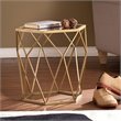 SEI Furniture Joelle Geometric Accent End Table in Gold