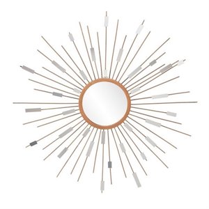 SEI Furniture Starburst Mirrored Wall Sculpture in Painted Gold