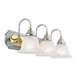 Livex Lighting Belmont 3 Bath Light in Multi-Color Chrome and Polished Brass
