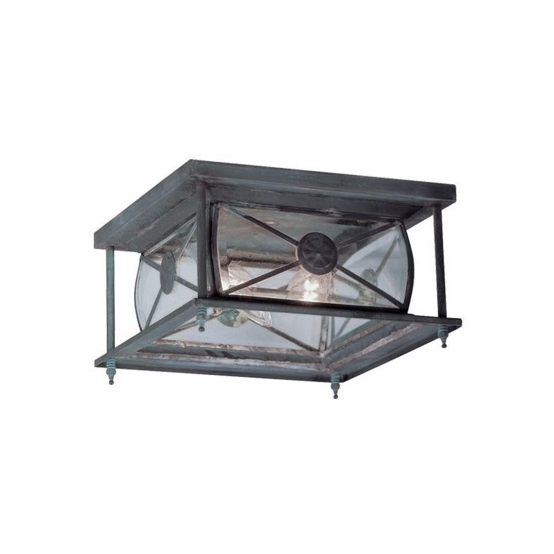 Livex Lighting Providence 2 Light Outdoor Ceiling Mount in Charcoal