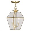 Livex Lighting Westover 2 Light Outdoor Chain Hang in Polished Brass