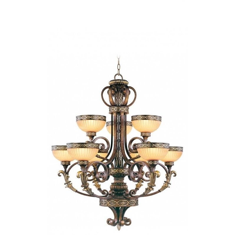 Livex Lighting Seville Chandelier in Palacial Bronze with Gilded Accents