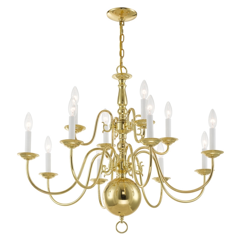 Livex Lighting Williamsburgh Chandelier in Polished Brass