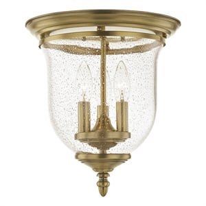 Livex Lighting Legacy 3 Light Antique Brass Ceiling Mount