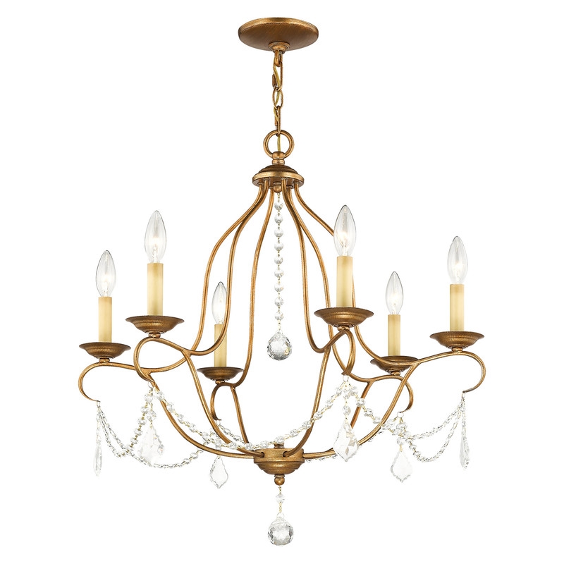Livex Lighting Chesterfield Chandelier in Antique Gold Leaf