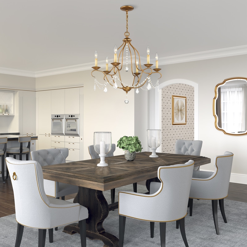 Livex Lighting Chesterfield Chandelier in Antique Gold Leaf