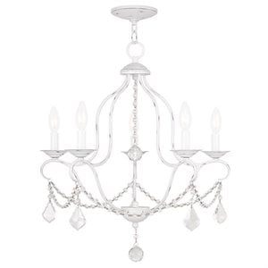 Livex Lighting Chesterfield Chandelier in Antique White