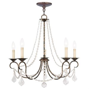 Livex Lighting Pennington Chandelier in Hand Applied Venetian Golden Bronze