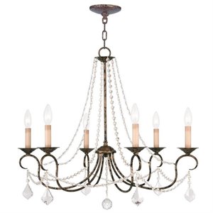 Livex Lighting Pennington Chandelier in Hand Applied Venetian Golden Bronze