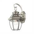 Livex Lighting Monterey 1-Light 60W Brass Outdoor Wall Lantern in Brushed Nickel