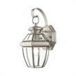 Livex Lighting Monterey 1-Light 60W Brass Outdoor Wall Lantern in Brushed Nickel