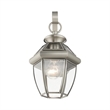 Livex Lighting Monterey 1-Light 60W Brass Outdoor Wall Lantern in Brushed Nickel