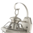 Livex Lighting Monterey 1-Light 60W Brass Outdoor Wall Lantern in Brushed Nickel