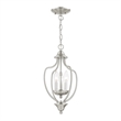 Livex Lighting Home Basics 3 Light Brushed Nickel Chain Hang/Ceiling Mount